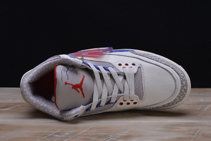 air jordan 3 retro "charity game" sail red mens 136064-140