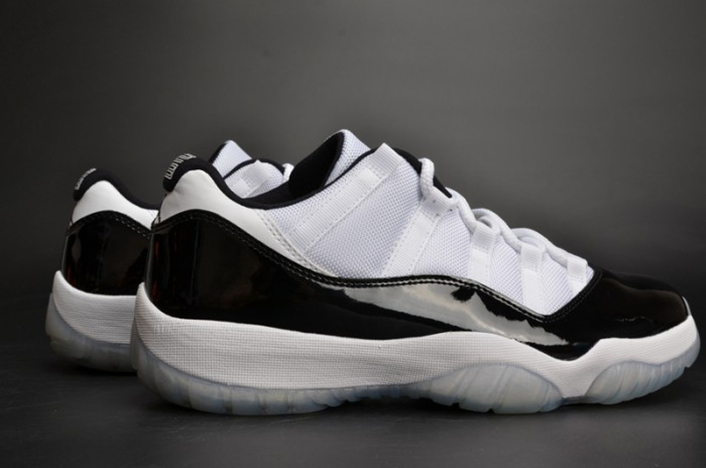 air jordan 11 retro low "concord" black/ white mens 528895-153