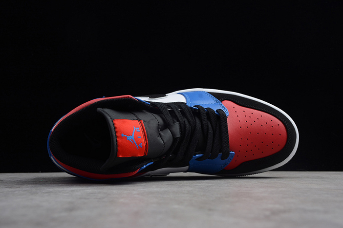 air jordan 1 mid gs "top 3" red/blue/white/black 554725-124